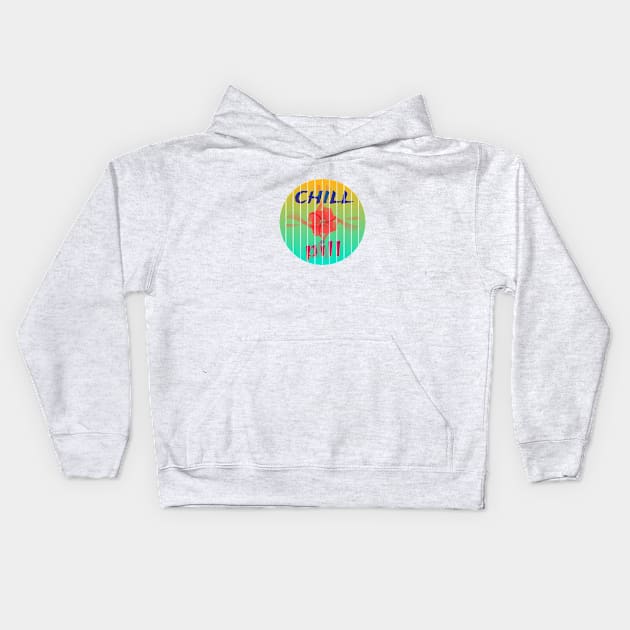 "Chill Pill" - Relaxed Hawaiian Beach Party Design Kids Hoodie by Davey's Designs